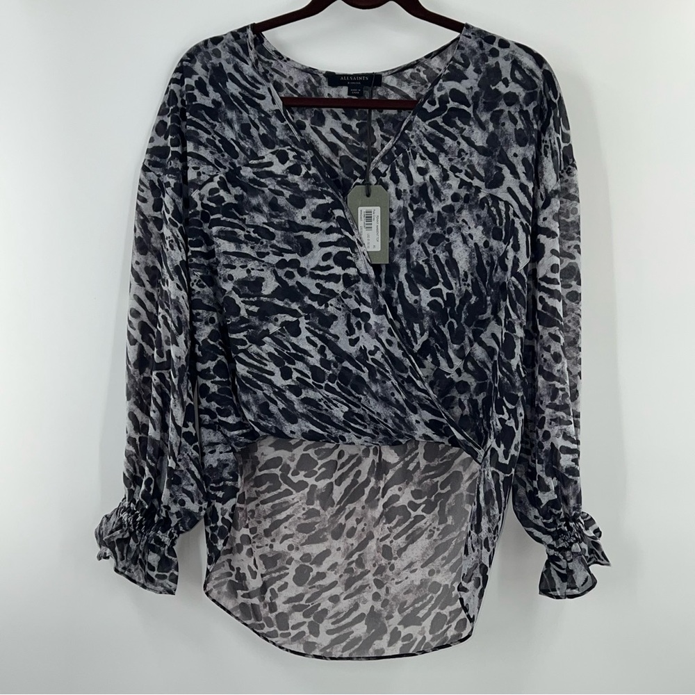 AllSaints NWT Penny Ambient Top in Pale Grey size XS - Picture 3 of 10